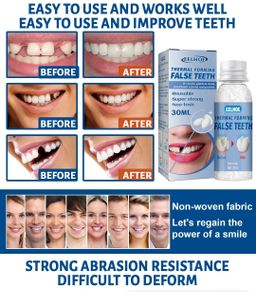 EELHOE Strong Reusable Temporary Makeup Gap Filling Dental Glue Tooth Repair Thermal Forming Dentures Moldable False Teeth