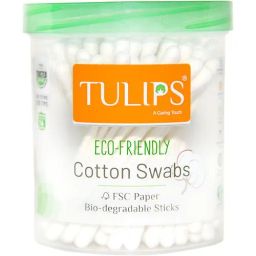 Tulips Eco - Friendly Cotton Ear Buds/Swabs In A PP Jar, 100 pcs PP Jar