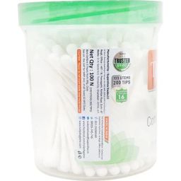 Tulips Eco - Friendly Cotton Ear Buds/Swabs In A PP Jar, 100 pcs PP Jar