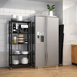 5-Tier Folding Shelf with Wheels