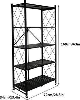 5-Tier Folding Shelf with Wheels