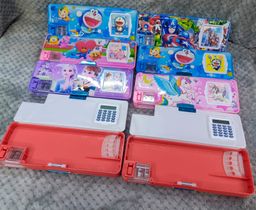 Pencil pouch with calculator and Dual Sharpeners and Pencil Holders