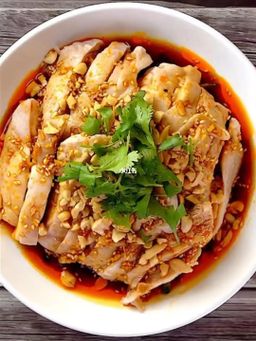 口水鸡 Chong Qing Style Steam Chicken With Spicy Sauce