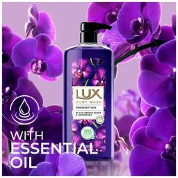 Lux Body Wash Fragrant Skin Black Orchid Scent & Juniper Oil SuperSaver XL Pump Bottle with Long Lasting Fragrance Glycerine Paraben Free Extra Foam, 750 ml Bottle