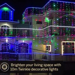 Halonix LED String/Rice Light - Twinkle 46 LED Decorative Light, 10 m, Muticoloured, Copper, Diwali/Christmas/Home Decor, 1 pc