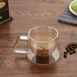 Heat-Resistant Borosilicate Double- Wall Glass Coffee Mug
