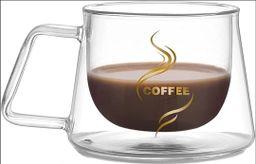 Heat-Resistant Borosilicate Double- Wall Glass Coffee Mug