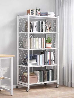 5-Tier Folding Shelf with Wheels 