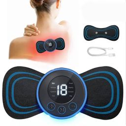 Mini Electric Neck Massager Cervical Massage Stickers Back Massager Stimulator Patch Pad