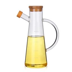 Glass oil/vinegar jar with Bamboo lid 