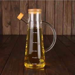 Glass oil/vinegar jar with Bamboo lid 