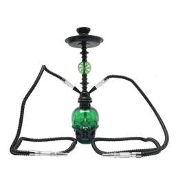 4 colors hookah glass shisha set custom wholesale chicha complet sheesha aluminium alloy 2 hose hookah