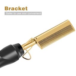 Electric hair  straightening & curling hot comb 