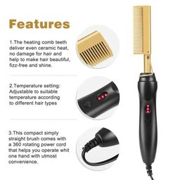 Electric hair  straightening & curling hot comb 