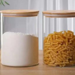 Large Capacity Glass Storage Containers with Bamboo Lids