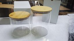 Large Capacity Glass Storage Containers with Bamboo Lids