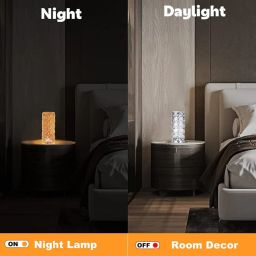 Crystal Touch Night Light (16 Colors) - Rose Diamond Table Lamp with Remote Control,