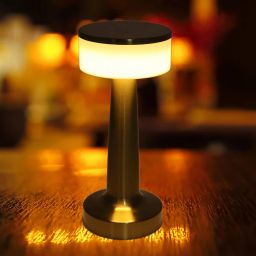LED Lamp with Touch Control | Decorative Desk Lamp, Portable Metal LED Table Lamp, USB Rechargeable, 3 Color, 3 Levels Brightness,