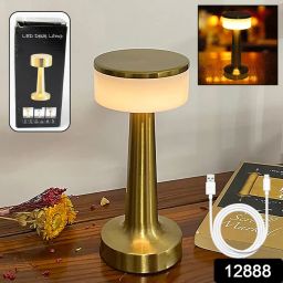 LED Lamp with Touch Control | Decorative Desk Lamp, Portable Metal LED Table Lamp, USB Rechargeable, 3 Color, 3 Levels Brightness,