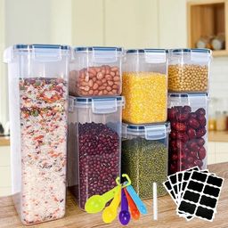 7pcs Transparent plastic Cereal Food/Pantry Storage Containers