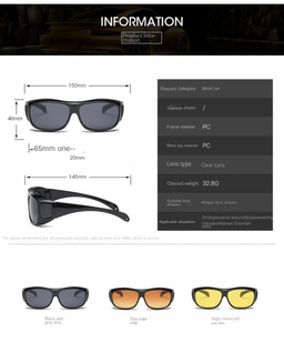 Square Frame Day Vision Sunglasses Driving Cycling UV400  Vision Glasses 