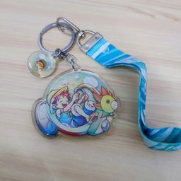 One Piece Fanart Acrylic Keychain Lanyard