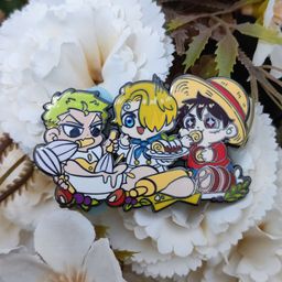 One Piece Fanart Enamel Pin - Chibi Trio