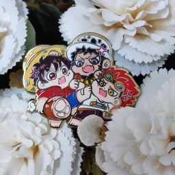 One Piece Fanart Enamel Pin - Chibi Trio