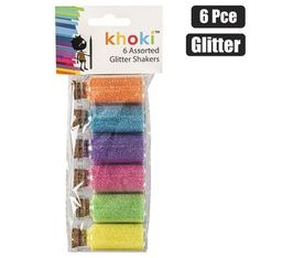 GLITTER SHAKERS IN GLASS (6 PIECES)