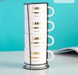 American Atelier Ceramic Mug & Rack Set 