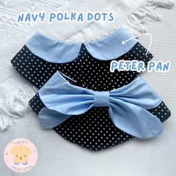 Navy Polka Dots Peter Pan Collar (Premium)