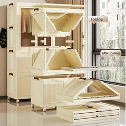 Stackable 3 Level plastic Portable Wardrobe/Closet.