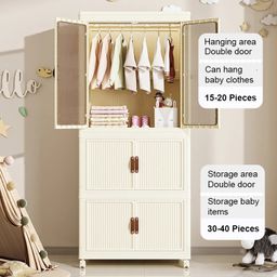 Stackable 3 Level plastic Portable Wardrobe/Closet.