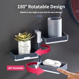 3 layer Rotating Drain Soap Holder Bathroom Rack 