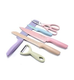 Pastel 6 Piece Corrugated Kitchen Knife Set