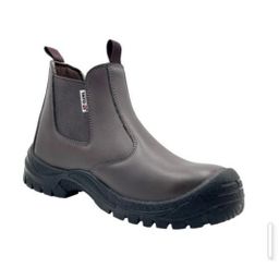 YATO CHELSEA SAFETY BOOT  POLISHED BROWN SZ UK 8/42