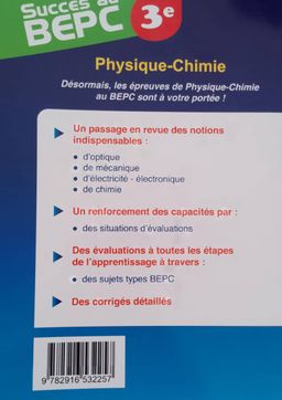 Succes au BEPC - Physiques/Chimie (Valesse) - 3ieme