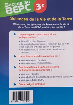 Succes au BEPC - SVT (Valesse) - 3ieme