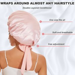 "Rich Auntie" Double Layer Wide-band Large Bonnet (With Ties)