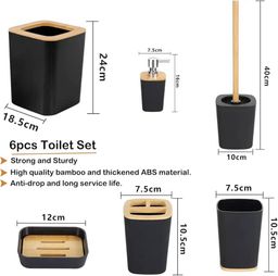 Bamboo Bathroom Accessories Set
