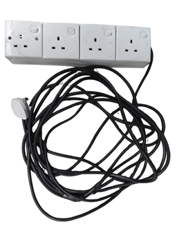 Orange 04 Socket 13A 3 Core Power Extension (Custom Made)