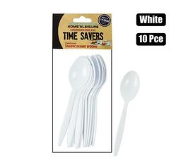 CUTLERY PLASTIC DESSERT SPOONS 10 PIECES