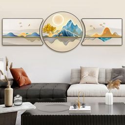 3pcs Crystal porcelain decorative painting 