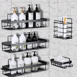 5pcs set rectangular Shower caddy shelf/Bathroom organizer