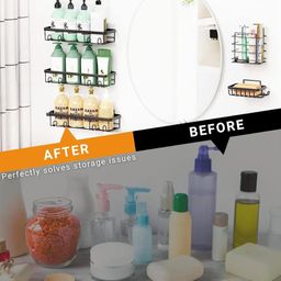 5pcs set rectangular Shower caddy shelf/Bathroom organizer