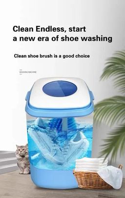 Mini washing machine with shoe brush