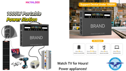 1000W Portable Power Station System With AC and DC