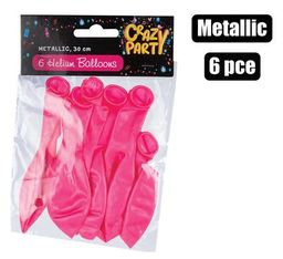 BALLOONS HELIUM 6 PIECES METALLIC PINK