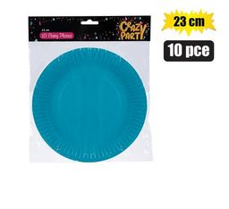  PARTY PLATES LIGHT BLUE 23cm 10 PIECES 