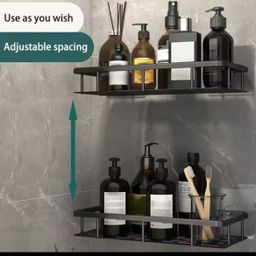 2 pcs Aluminum alloy  Rectangular Shelf with adhesive stickers